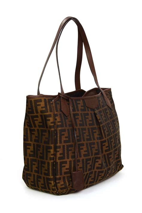 fendi brown canvas handbag|fendi brown leather bag.